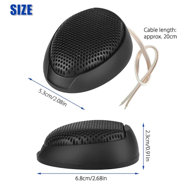2st Bil Diskanthögtalare Subwoofer 1000W Stereo Audio Högtalare
