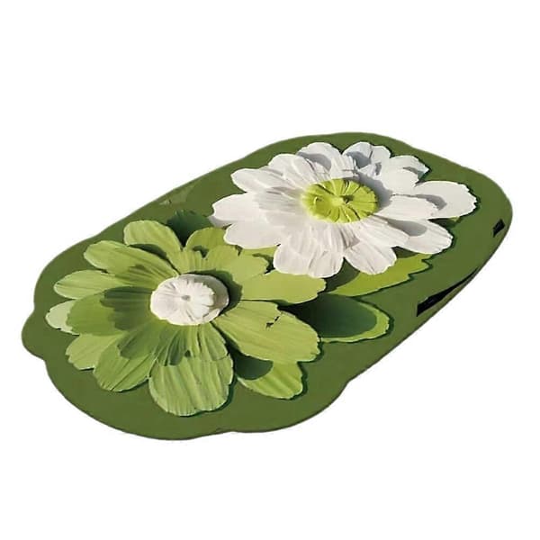 Baderomsmatte Sklisikker 3D-effekt Blomstermønster Vannabsorberende Gulvmatte