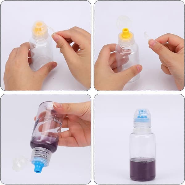 Kryddsås Klämflaska, 4-pack Mini Klämflaskor Återanvändbar Plast Klämflaska med Flip Top Rese Kryddsås Behållare Dispenser