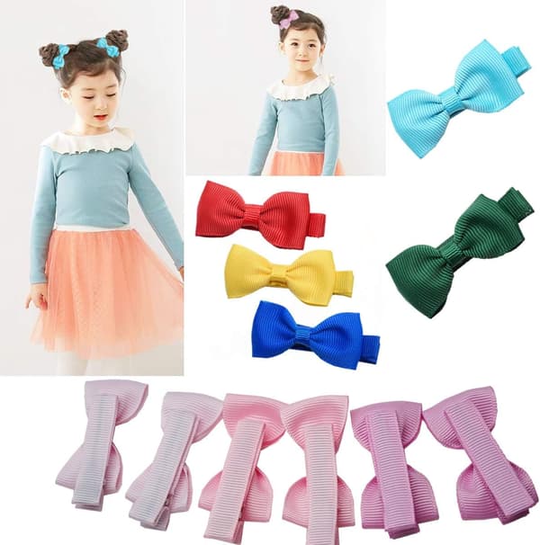 40-pack 2 tums Grosgrain Ribbon Alligator Hårklämmor för Baby Gi