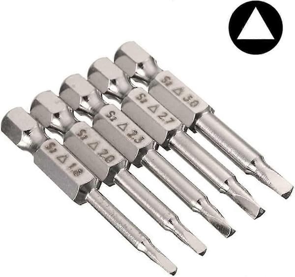 5 X 1/4\" Trekant Skruetrækker Bits, 50mm Hex Skaft Magnetisk, s2 Skruetrækkersæt Elektrisk Skruetrækker Bit
