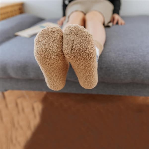 Koralliset samettisukat Cashmere Sox Paksuuntuvat KHAKI