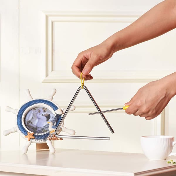 Instrument de percussion triangulaire och acier musical de 7 pouc