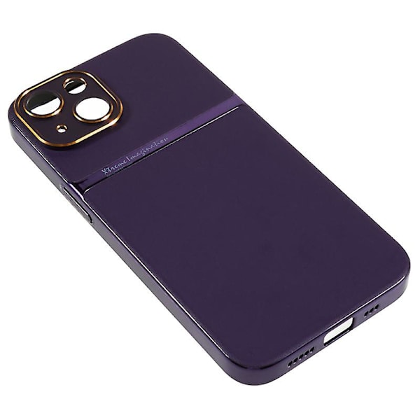 För Iphone 14 Plus Pu Läder + PC Bakre cover Slimt skyddande phone case Purple