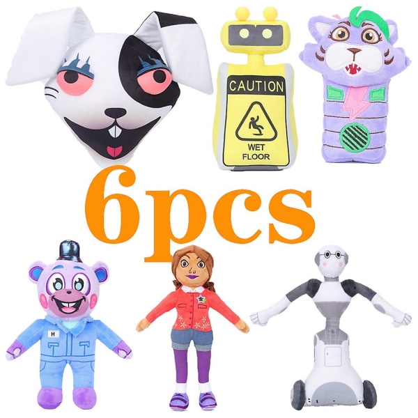 15-34cm Fnaf Plyysi 7kpl Security Breach Ruin Lelut Kawaii Freddyed Eläimet Foxy Bonnie Bear Ribbit Täytetty pehmo Syntymäpäivälahja 6pcs