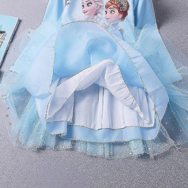 Tjejer Prinsessan Elsa Höstklänningar Långärmade Anna Klänningar Barn Födelsedagsfest Balklänning Pink 6T