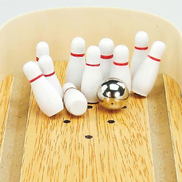 1 stk Kastelek Bowlingspill for Skole Skrivebord, Innendørs Lite Bowlingspill, Skrivebordsbowlingleke