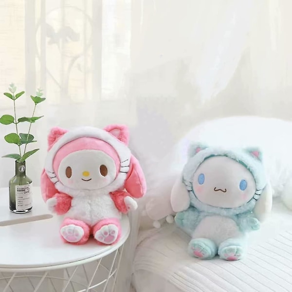 Dan&dre 20cm Plysch Sanrio Melody Plysch, Tecknade kuddar, stoppade plyschar Dockor Katt Plyschleksak Mjuka gosedjur Leksaker Flickor