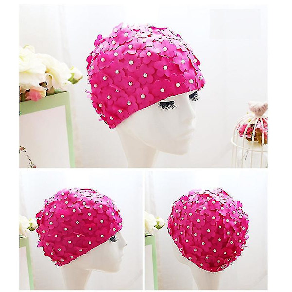 Fashy dame Petal badehette, cap, 3d Flower Petal badehetter Cap