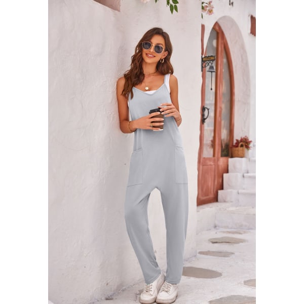 Kamiole jumpsuit med løs glidelås gray s