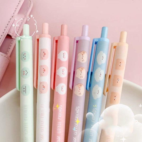 6 STK/ SET Kulepenn Rollerball Penn Gelpenner 6PCS/SET