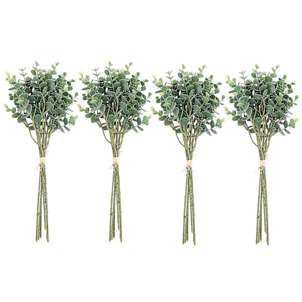 24 st Eucalyptus Plast Konstgjorda Löv Gäng Gröna