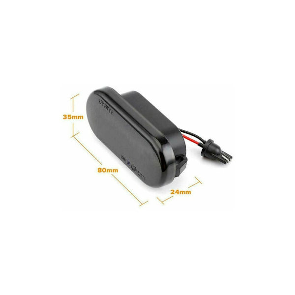 Dynamisk LED sidoblinkers, svart rökblinkersbyte för FORD/SEAT/SKODA/VW/LUXFACTORY - Svart