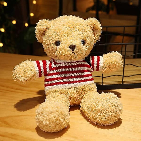 30 cm Kawaii Fluffy Teddy Bear Plyschdockor Härlig björn med C light brown