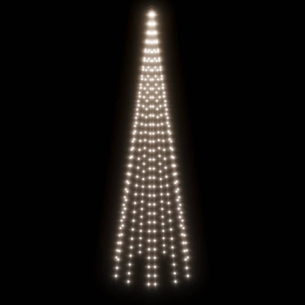 vidaXL Juletre for flaggstang kaldhvit 310 LED-er 300 cm