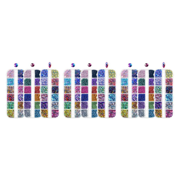 1/2/3/5 3-sæt Tidløs Klassisk Nail Art Rhinestones Med Medium 3PCS