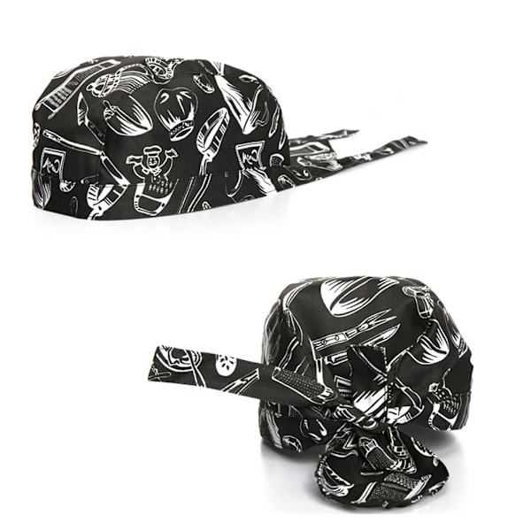 Färgglad Pirates Chef Cap Skull Cap Professionell Catering Olika Chef Hatt