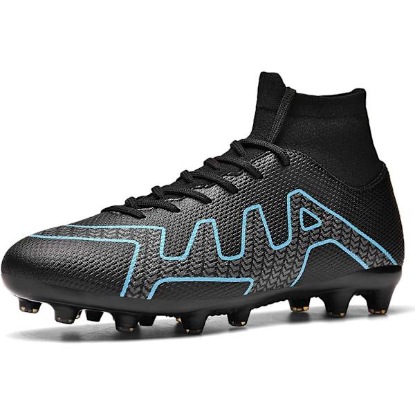 Fotbollsskor Herr Outdoor High Top Spike Ceats Fotbollsskor Professionell friidrott träningsskor black EU37
