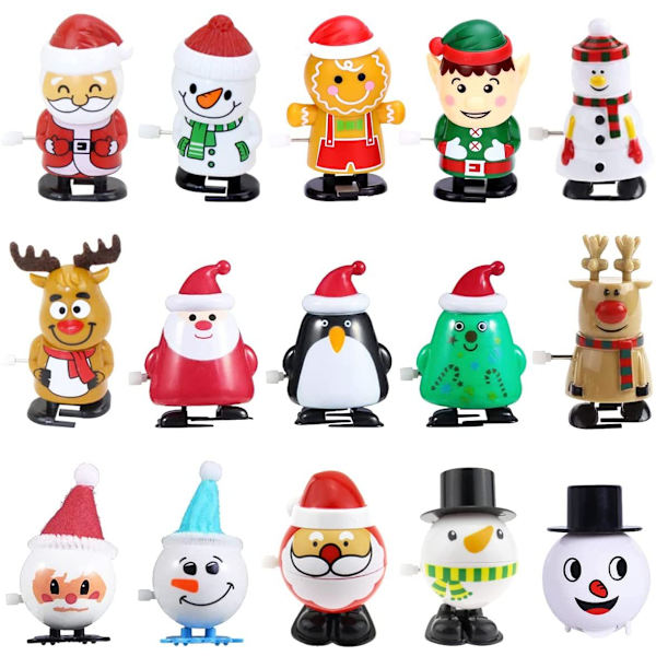 Christmas Clockwork Toys Santa Älg Set Gift 15 Section C Set