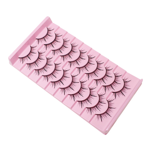 10 Par lösögonfransar Wispy Manga Fransar Naturligt utseende Japansk Anime Fransar Spiky-Cosplay ögonfransar för ögonmakeup