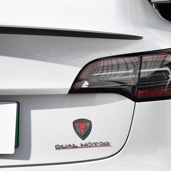 Autotarvike ja Tesla-kyltti - 3D-metallikyltti / autotarra / Setu