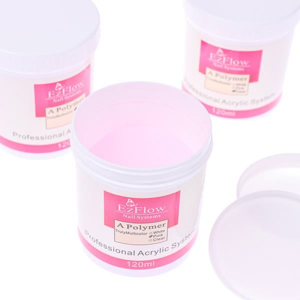 120ml Polymer Akrylpulver Vit/Rosa/Klar För Naglar TIPS Transparent