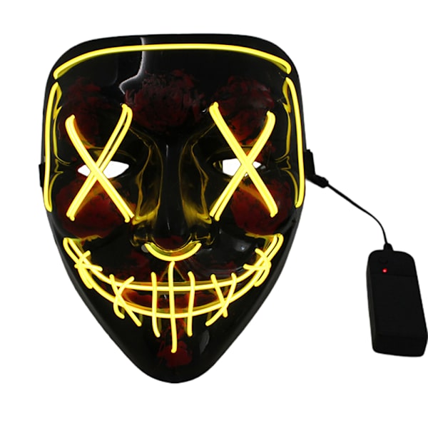 Halloween LED-ljus Skelett Skräckmask Huvudbonader Cosplay Party yellow light