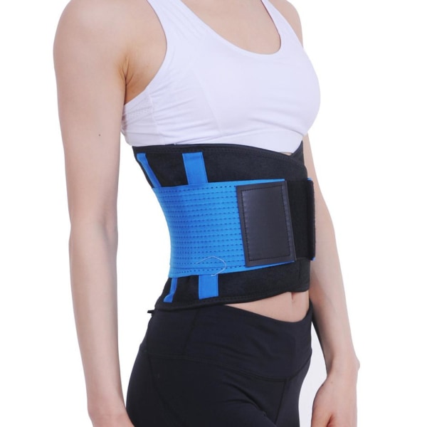 Dam Waist trainer Korsetttrimmer Svettbälte Shapewear Gym Spor blue L