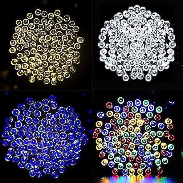 100/200/500 Led Solar String Fairy Lights Utomhusfest Xmas Tree Vattentät Uk