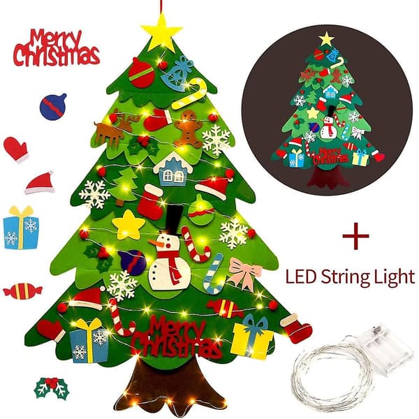 Filt julgran, DIY julgran DIY Christmas Kit Hängande replika för barn Julklapp
