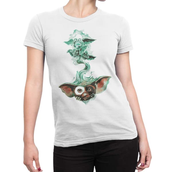 Gremlins Dam/Dam Gizmo Cropped Boxy T-shirt  Vit White L