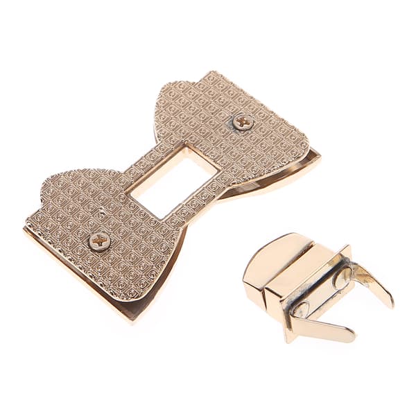 Bowknot Form Spænde Drejelås Twist Lock DIY Læder Håndtaske Taske Hardware