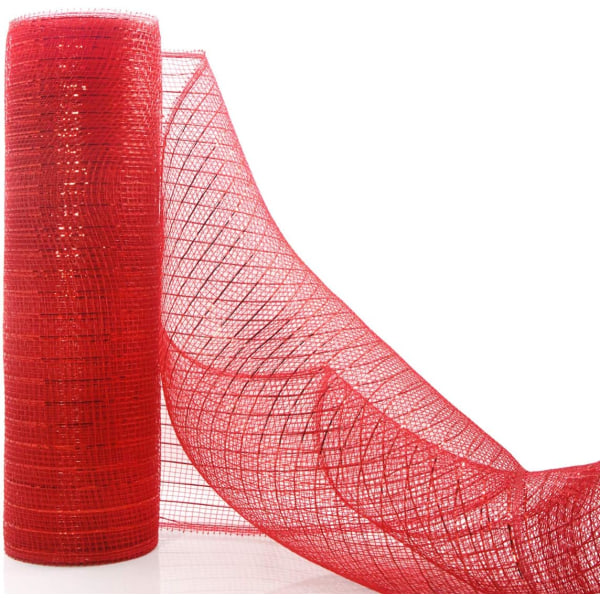 Deco Mesh 10 tum x 10 Yards varje rulle, metallisk folie Poly Mesh