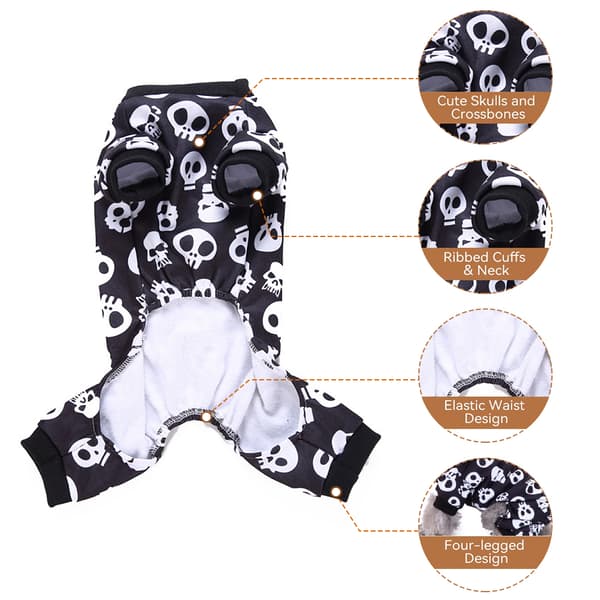 Skull Halloween hudjurtröja hudjurkläder hundkläder s
