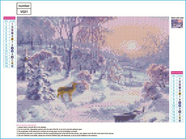 #Diamantmalingssett 5D DIY, 16x12 tommer, snødekt skogscene#