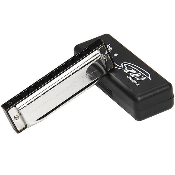 Swan Munspel 10 hål 20 toner Munspel C Blues Professionellt Munspel (Silver)