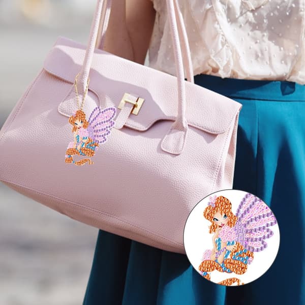 #Diamantmaleri Nøglering Diamantmaleri Sød Prinsesse Nøglering Vedhæng#