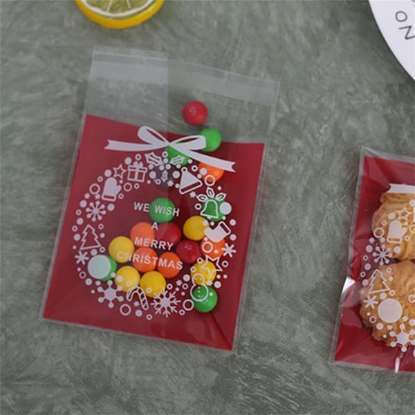 100 st/paket Godis & kakor påse förpackning omslag VIT 7X7CM