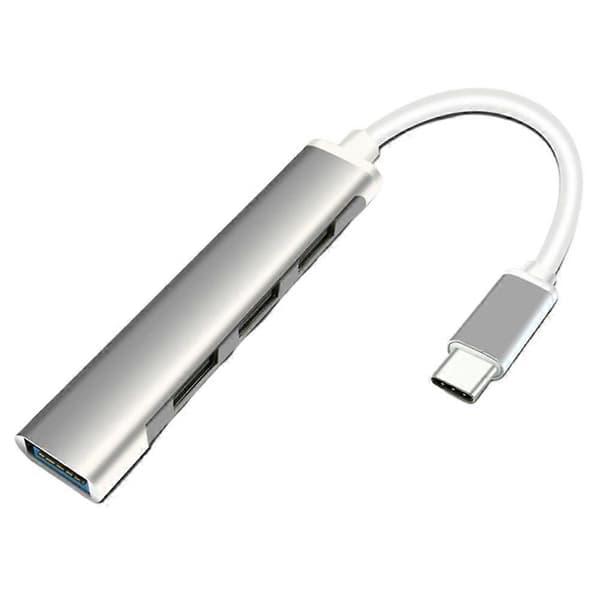 USB C Hub 4 USB-A Dataporter Aluminiumskropp 4-i-1 USB C til USB Hub Multiportadapter USB C Splitter for Laptop