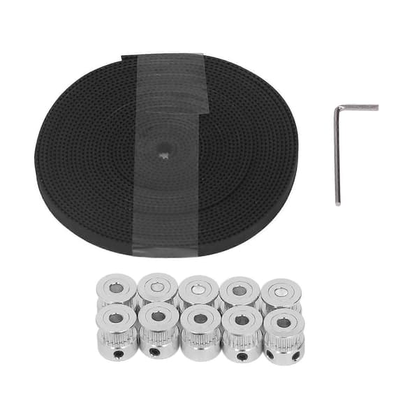 Aluminiumslegering 20 tands synkronhjul gummirem 6 mm tandremssæt til CNC 3D-printer