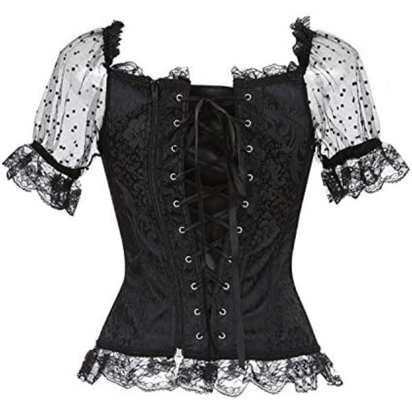 Korsetit naisille Overbust Bustier Top Gothic Sexy Shoulder 8108black L