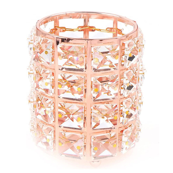 Makeupbørsteholder Organizer Gylden Krystal Bling