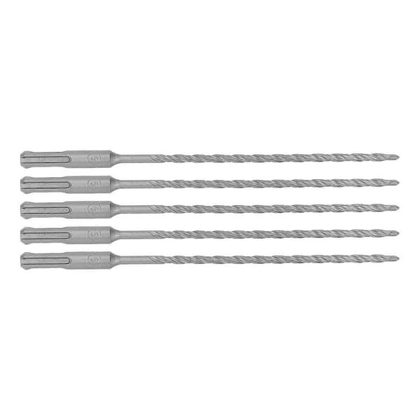 5 STK Slagborebits med hårdmetalspids Roterende Hammerbit 2 Spiralfløjtebits til mursten beton 210mm 5mm / 0,2in