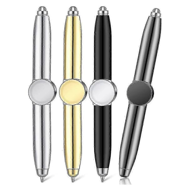 4 stk. Fidget Pen Spinner Pen med LED-lys Multifunktionel Cool Angstdæmpende Pen Hjælper Stressreducerende Kuglepen (som vist) - God