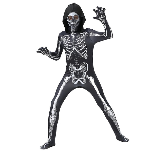 Barn Halloween Skelett Tights Carnival Party askerad Cosplay kostym M