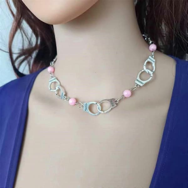 Egirl Smykker Cool Hule Håndjern Vedhæng Halskæde DIY Mode Perler Choker