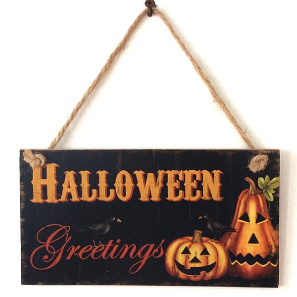 Halloween trä listning pumpa häxa husnummer trädgård dekor #1