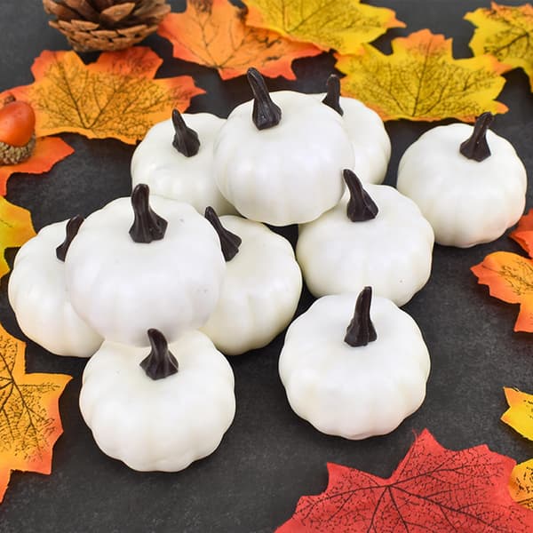 1/12 st Mini Artificiellt skum pumpa Simulering Prop Halloween P whiteA One-size 12pcs