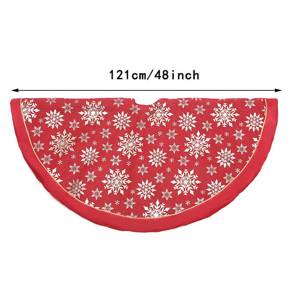 48\" suuri joulukuusenalus Bronzing Snowflake, punainen
