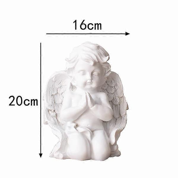Kneler for å be Kirsebærstatue, Babyengelstatue i harpiks, Vingeengel
